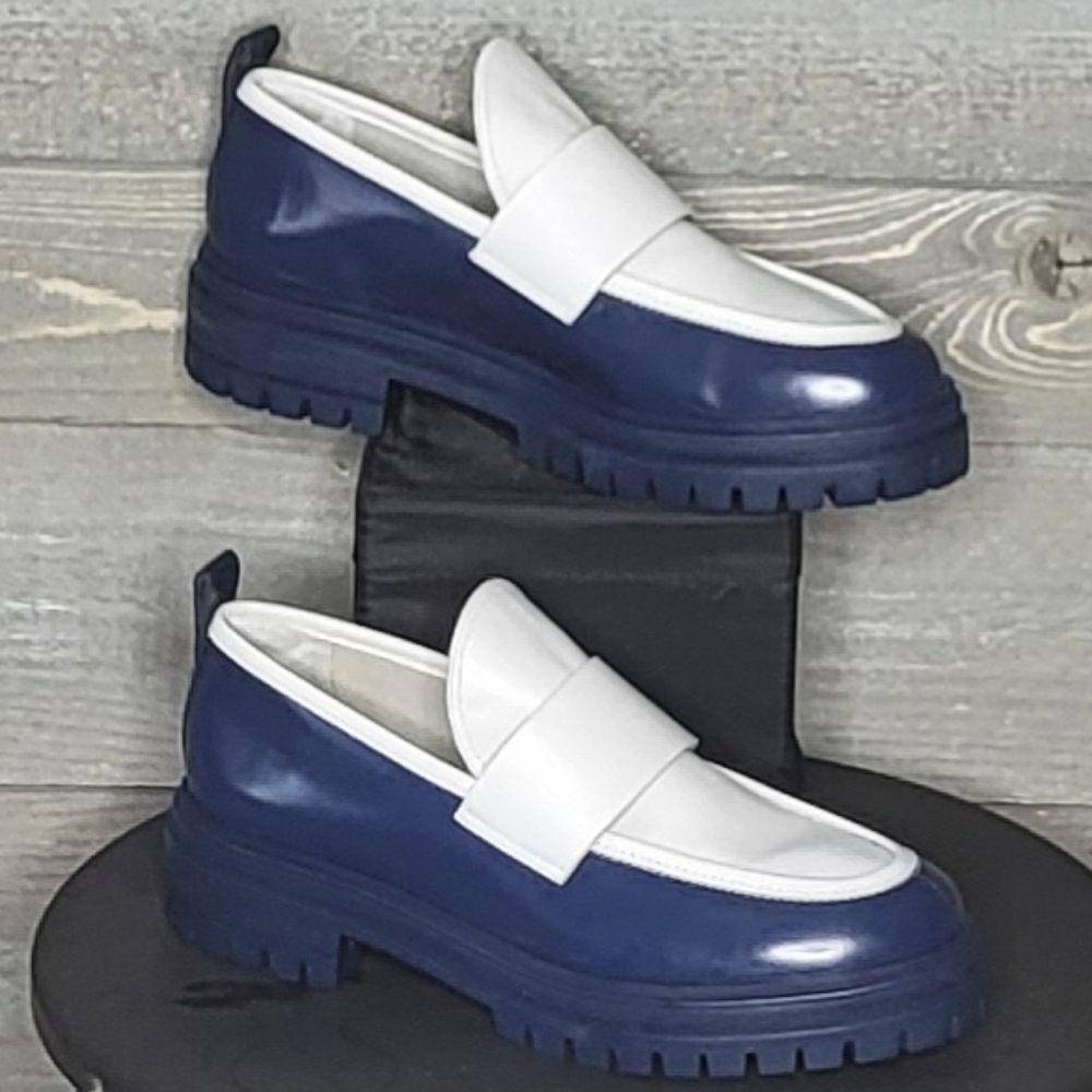 Fhérr Supreme Rebel Collection Men's Inspired Moccasin Blue And White Lo…